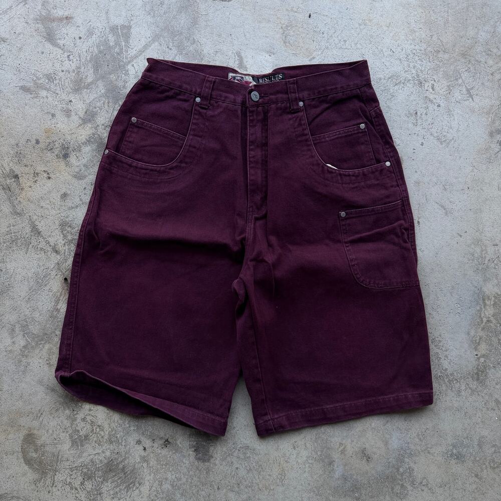 Vintage Results Jeans Plum Carpenter Shorts Size 36 Y2K